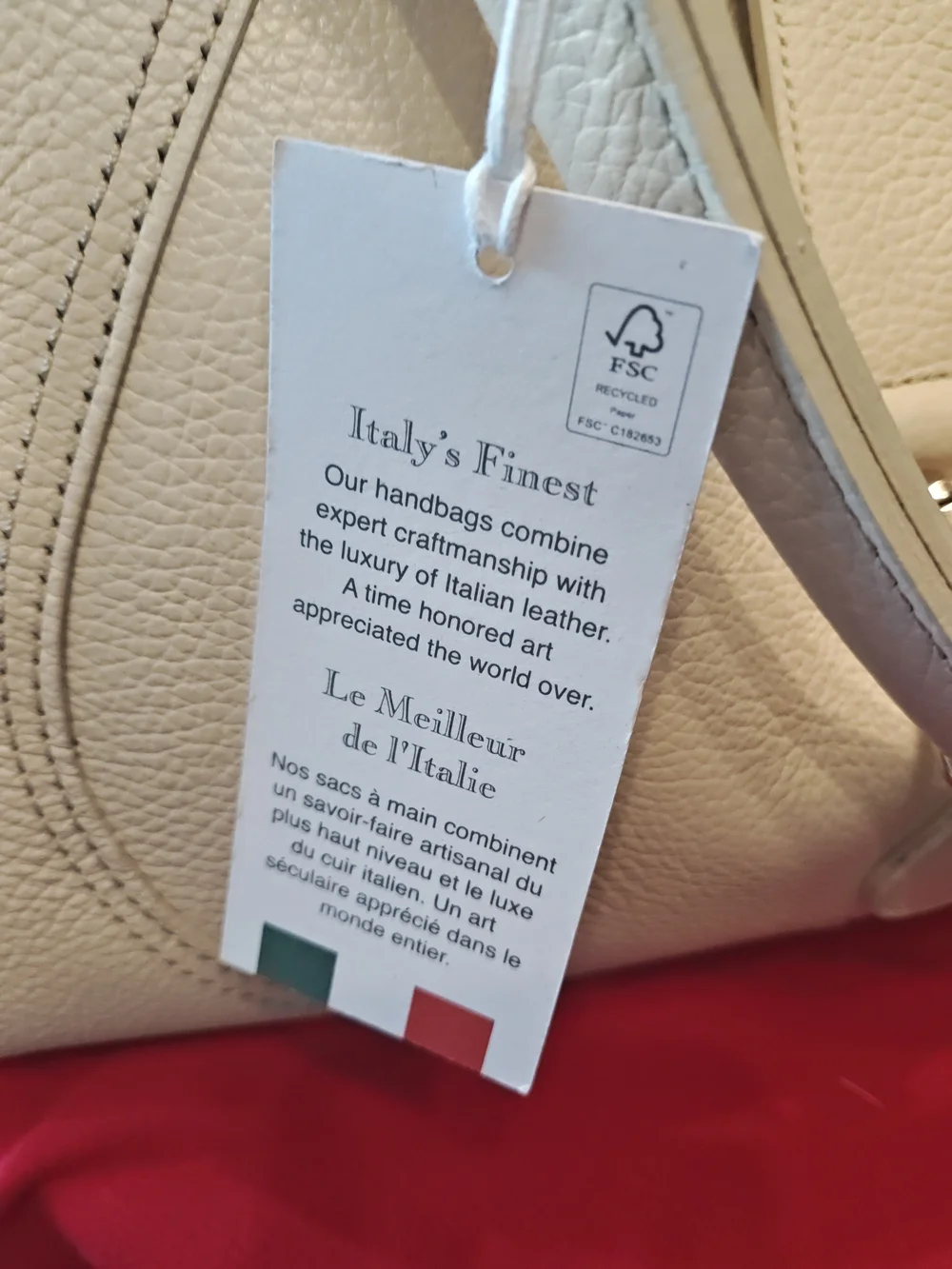 Martina Galanti Cream Leather Shoulder Tote